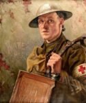 A Royal Army Medical Corps Bearer Supplying Water to the Front Line by H.R. Mackey